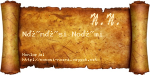 Nánási Noémi névjegykártya